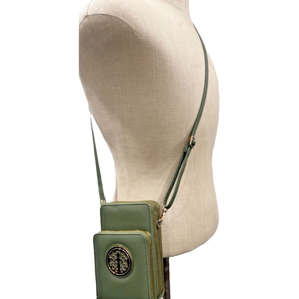Chic Unlimited Green Crossbody Bag– Dual-Zip Textured Mini Satchel